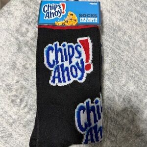 Black Men's Socks Chips Ahoy Design